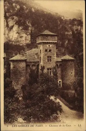 Ak Sainte Enimie Lozère, Gorges du Tarn, Le Chateau de la Caze