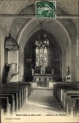 Ak Montigne le Brillant Lozère, L'Eglise, Interieur