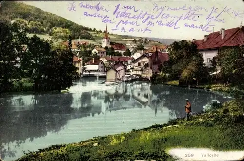 Ak Vallorbe Kanton Waadt Schweiz, Wasserpartie