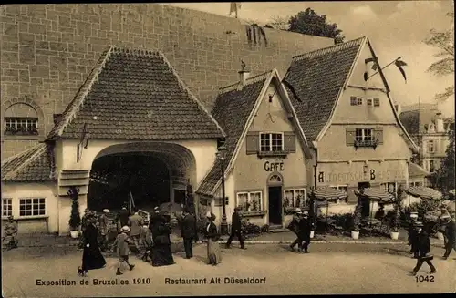 Ak Bruxelles Brüssel, Exposition Universelle 1910, Restaurant Alt Düsseldorf