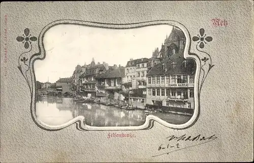 Passepartout Ak Metz Moselle, Felsenstraße, Grands Bains