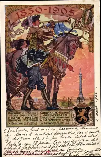 Wappen Ak Royaume de Belgique, Fetes Jubilaires 1905