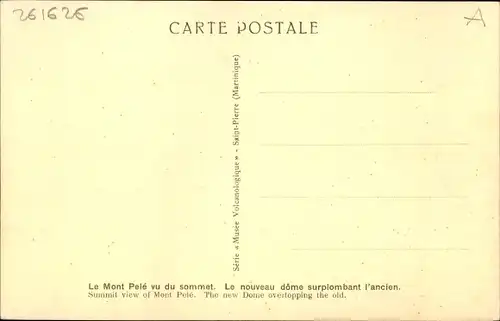 Ak Martinique Frankreich, Mont Pele, Le nouveau dome surplombant l'ancien