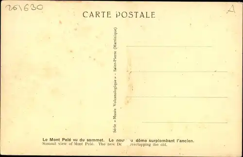 Ak Martinique Frankreich, Le Mont Pele, Le nouveau dome surplombant l'ancien