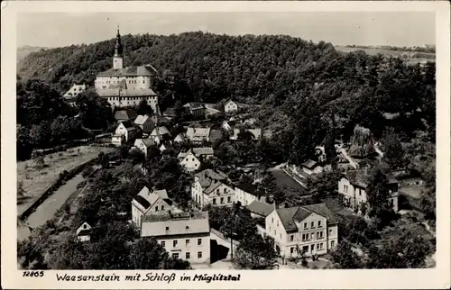 Ak Weesenstein Müglitztal in Sachsen, Schloss, Vogelschau