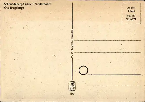 Ak Niederpöbel Schmiedeberg im Erzgebirge, Gesamtansicht