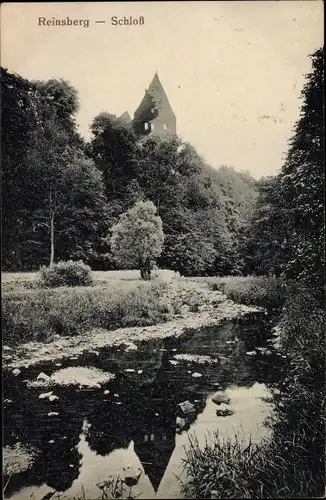 Ak Reinsberg in Sachsen, Schloss, Wasserpartie
