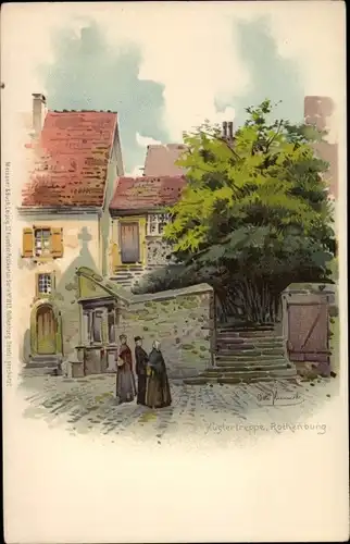 Künstler Litho Hammel, Otto, Rothenburg ob der Tauber Mittelfranken, Küstertreppe