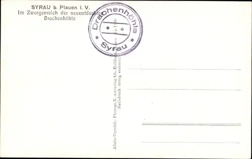 Ak Syrau Rosenbach im Vogtland, Drachenhöhle