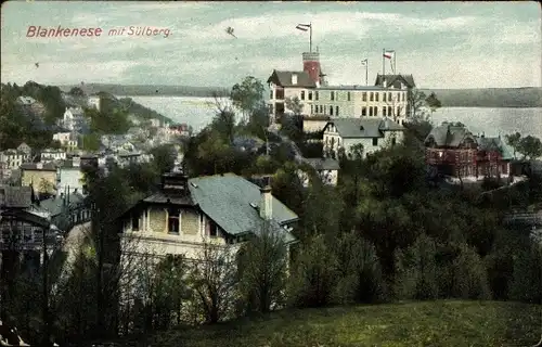 Ak Hamburg Blankenese, Panorama mit Süllberg, Gastwirtschaft, Wohnhäuser