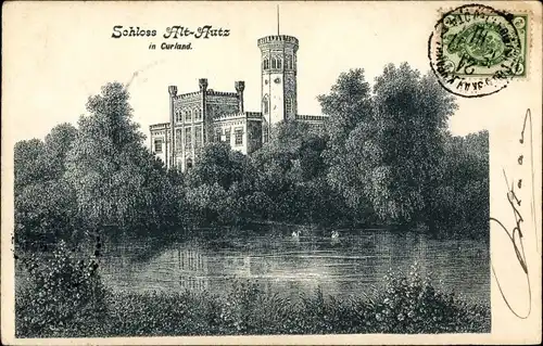 Künstler Ak Auce Alt Autz Lettland, Schloss Alt Autz