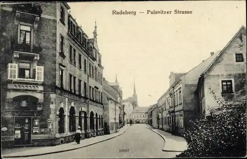 Ak Radeberg in Sachsen, Pulsnitzer Straße, Geschäft