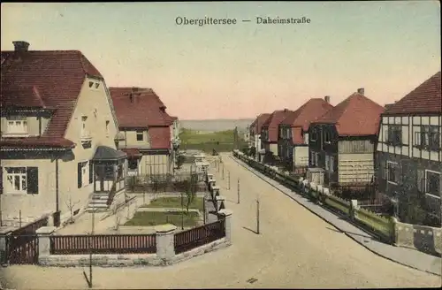 Ak Dresden Süd Gittersee Obergittersee, Daheimstraße