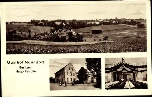 Ak Naundorf Leisnig in Sachsen, Blick auf den Ort, Gasthof, Innenansicht