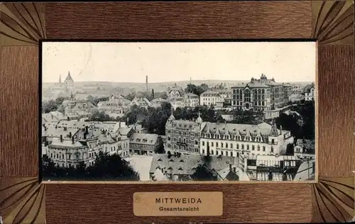 Passepartout Ak Mittweida in Sachsen, Gesamtansicht