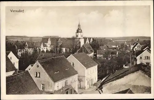 Ak Wermsdorf in Sachsen, Teilansicht mit Kirche