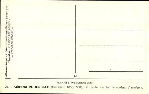 Ak Albrecht Rodenbach, Flämischer Dichter