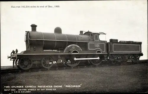Ak Britische Eisenbahn, Two Cylinder Express Passenger Engine Precursor, LNWR, Dampflok