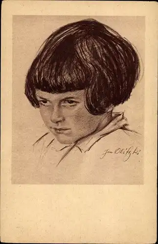 Künstler Ak Olitzki, Jon, Kinder-Portrait