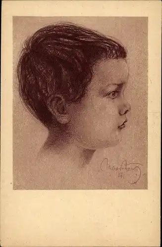 Künstler Ak Maertens, W., Kinder-Portrait, Jungen-Portrait