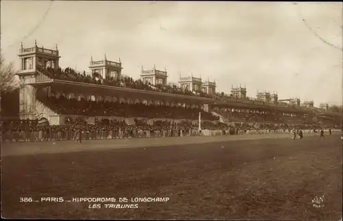 Ak Passy Paris XVI Frankreich, Hippodrome de Longchamps, Tribünen