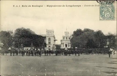 Ak Passy Paris XVI Frankreich, Hippodrome de Longchamps, Eingang zu den Tribünen