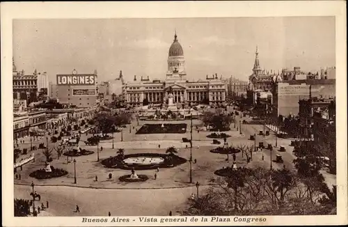 Ak Buenos Aires Argentinien, Vista general de la Plaza Congreso