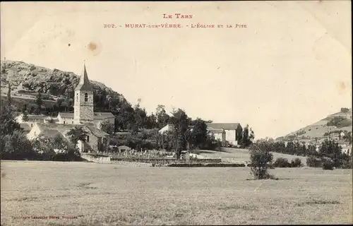 Ak Murat-sur-Vèbre Tarn, l'Église et la Pise