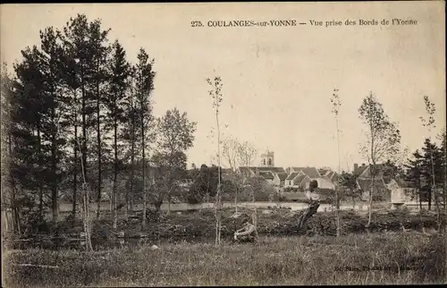 Ak Coulanges sur Yonne, Vue prise des Bords de l'Yonne