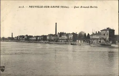 Ak Neuville sur Saone Rhône, Quai Armand Barbes