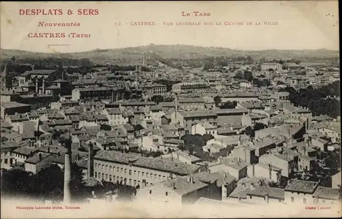 Ak Castres Tarn, Vue générale sur le centre de la ville