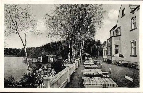 Ak Linde Löwenberger Land Oberhavel, Wirtshaus am Lindesee, Hugo Steinborn