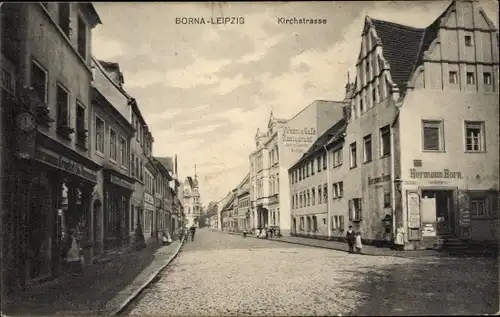 Ak Borna in Sachsen, Kirchstraße, Handlung Hermann Horn