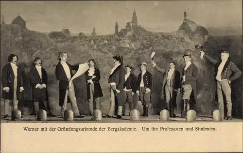 Ak Freiberg im Kreis Mittelsachsen, Werner, Bergfestspiele, Professoren und Studenten, Theaterszene