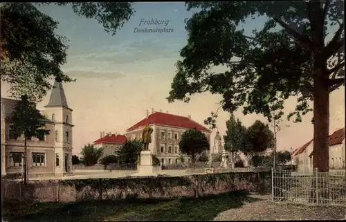 Ak Frohburg in Sachsen, Denkmalsplatz