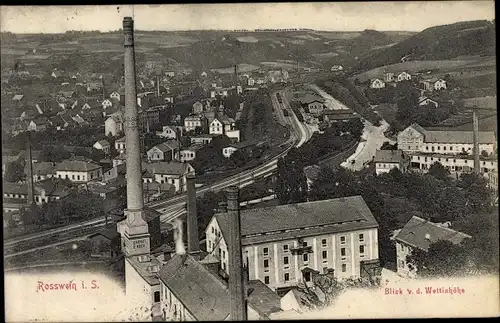 Ak Roßwein in Sachsen, Blick von der Wettinhöhe