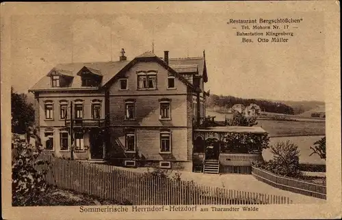 Ak Herrndorf Hetzdorf Halsbrücke Mittelsachsen, Restaurant Bergschlößchen