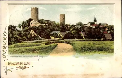 Ak Kohren Sahlis in Sachsen, Blick auf die Stadt und die Türme