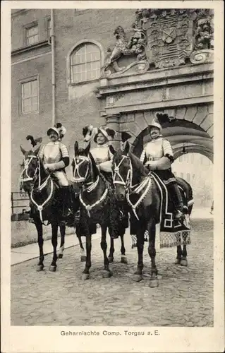 Ak Torgau an der Elbe, Geharnischte Comp. zu Pferd