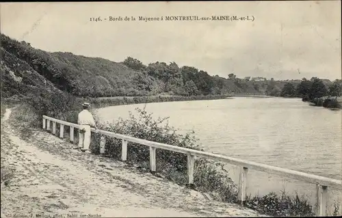 Ak Montreuil sur Maine Maine-et-Loire, Bords de la Mayenne