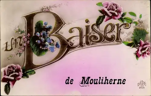 Ak Mouliherne Maine-et-Loire, Blumen, Souvenir