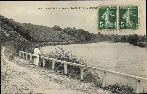 Ak Montreuil sur Maine Maine-et-Loire, Bords de la Mayenne