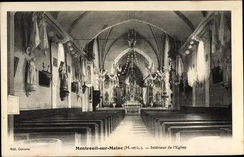 Ak Montreuil sur Maine Maine-et-Loire, Interieur de l'Eglise