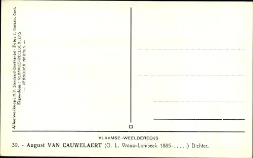 Ak August Van Cauwelaert, Flämischer Dichter