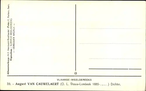 Ak August Van Cauwelaert, Flämischer Dichter