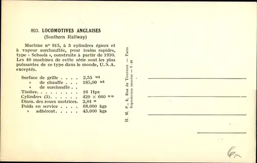 Ak Britische Eisenbahn, Southern Railway, Tender 915, Dampflok