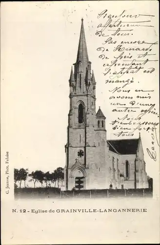 Ak Grainville Langannerie Calvados, Eglise