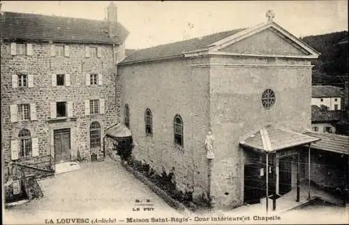 Ak La Louvesc Ardèche, Maison Saint Regis, Cour Interieure et Chapelle