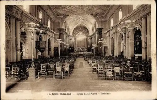 Ak Saint Chamond Loire, Eglise Saint Pierre, Interieur