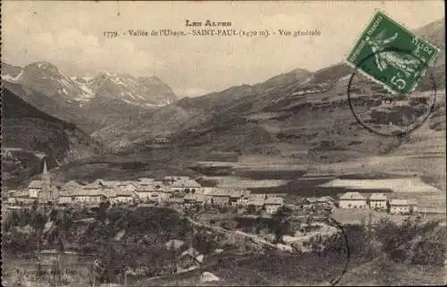 Ak Saint Paul sur Ubaye Alpes de Haute Provence, Vue générale